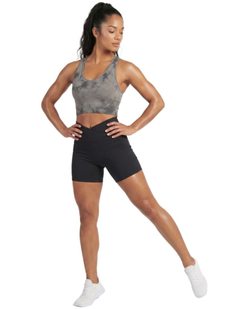 BraveBod Cross Waist V Cut Shorts-Black — THUGFIT Activewear UAE