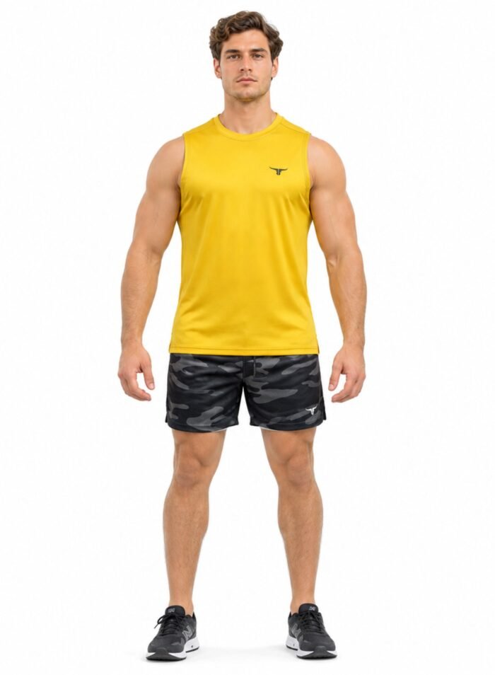 LiftRift Sleeveless Mens T-Shirt-Yellow