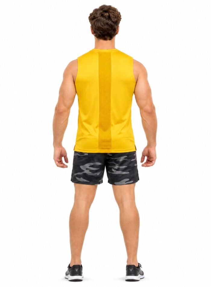 Alternative view of LiftRift Sleeveless Mens T-Shirt-Yellow