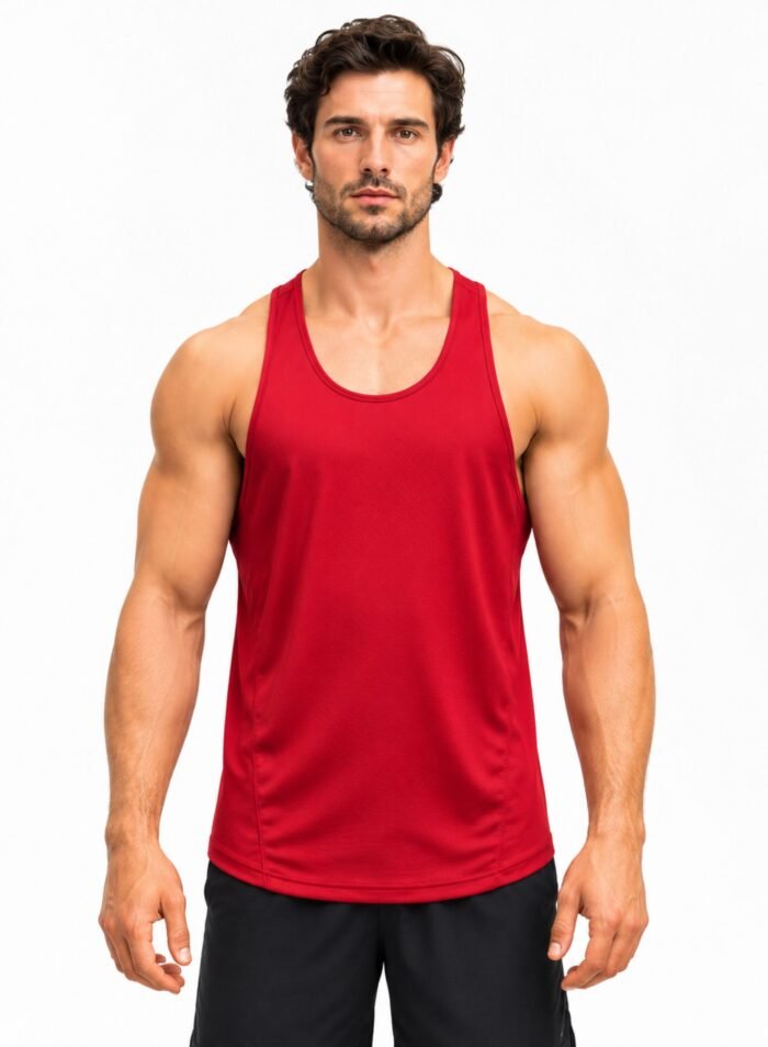 MuscleHustle Mens Tank Top-Red
