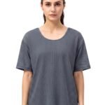 Loose Short Sleeve Mesh Crop Top-Gray — THUGFIT Activewear UAE