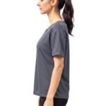 Loose Short Sleeve Mesh Crop Top-Gray — THUGFIT Activewear UAE