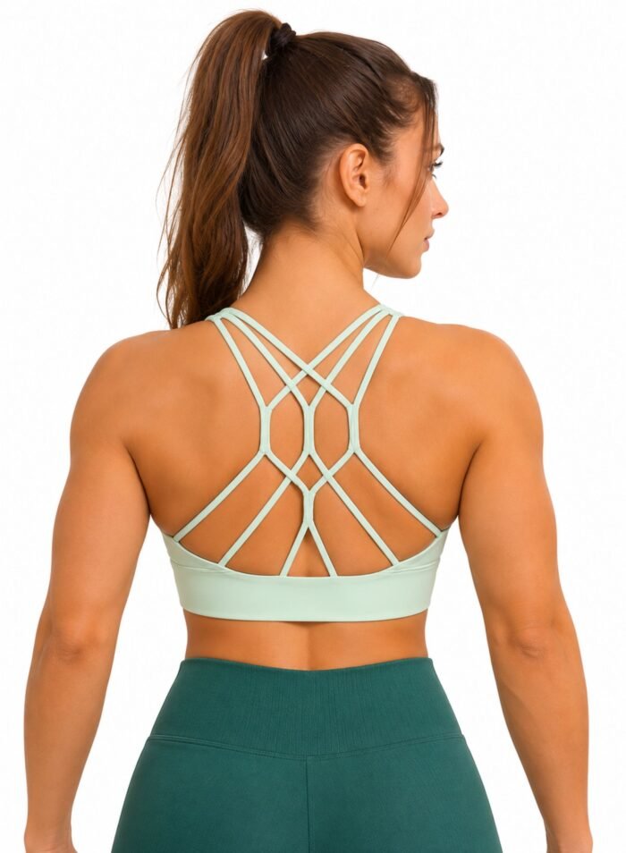 Alternative view of StrikeZone Spaghetti Sports Bra-Mint Green
