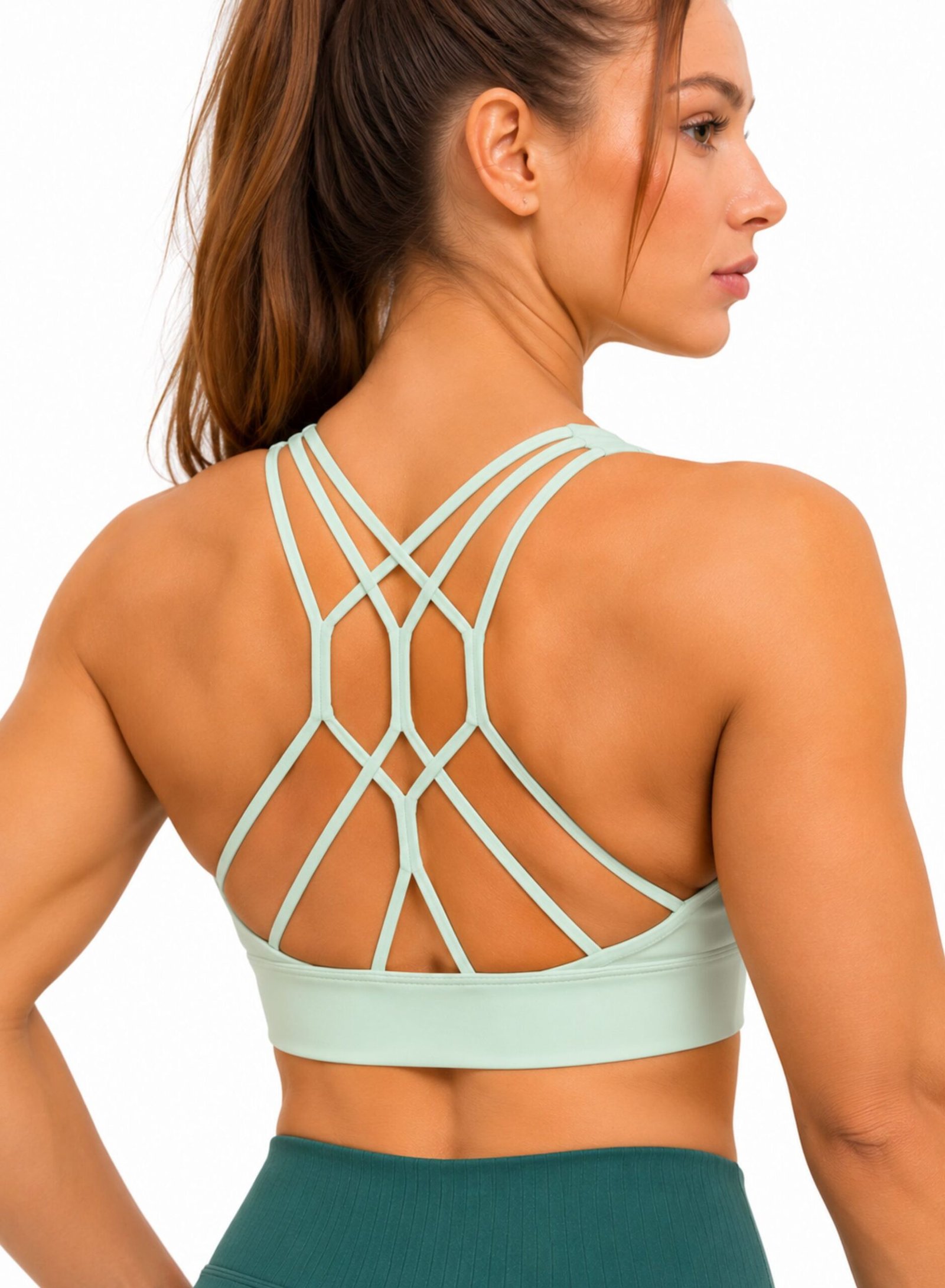 StrikeZone Spaghetti Sports Bra-Mint Green - Image 4