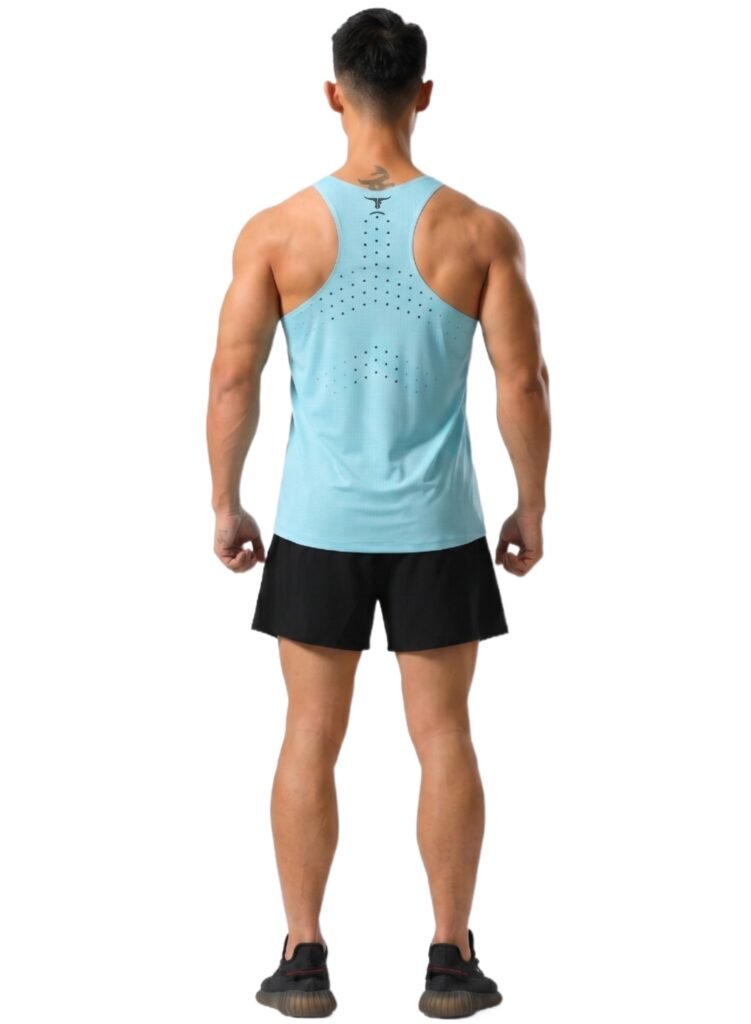 AgileAura Activewear Men's Tank Top-Sky Blue — THUGFIT Activewear UAE