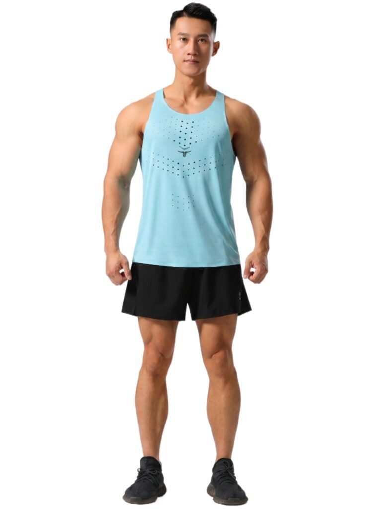 AgileAura Activewear Men's Tank Top-Sky Blue — THUGFIT Activewear UAE