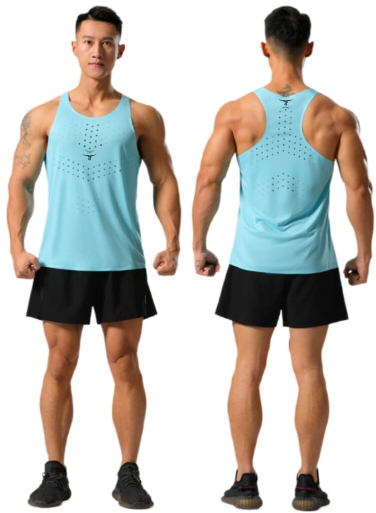 AgileAura Activewear Men's Tank Top-Sky Blue — THUGFIT Activewear UAE