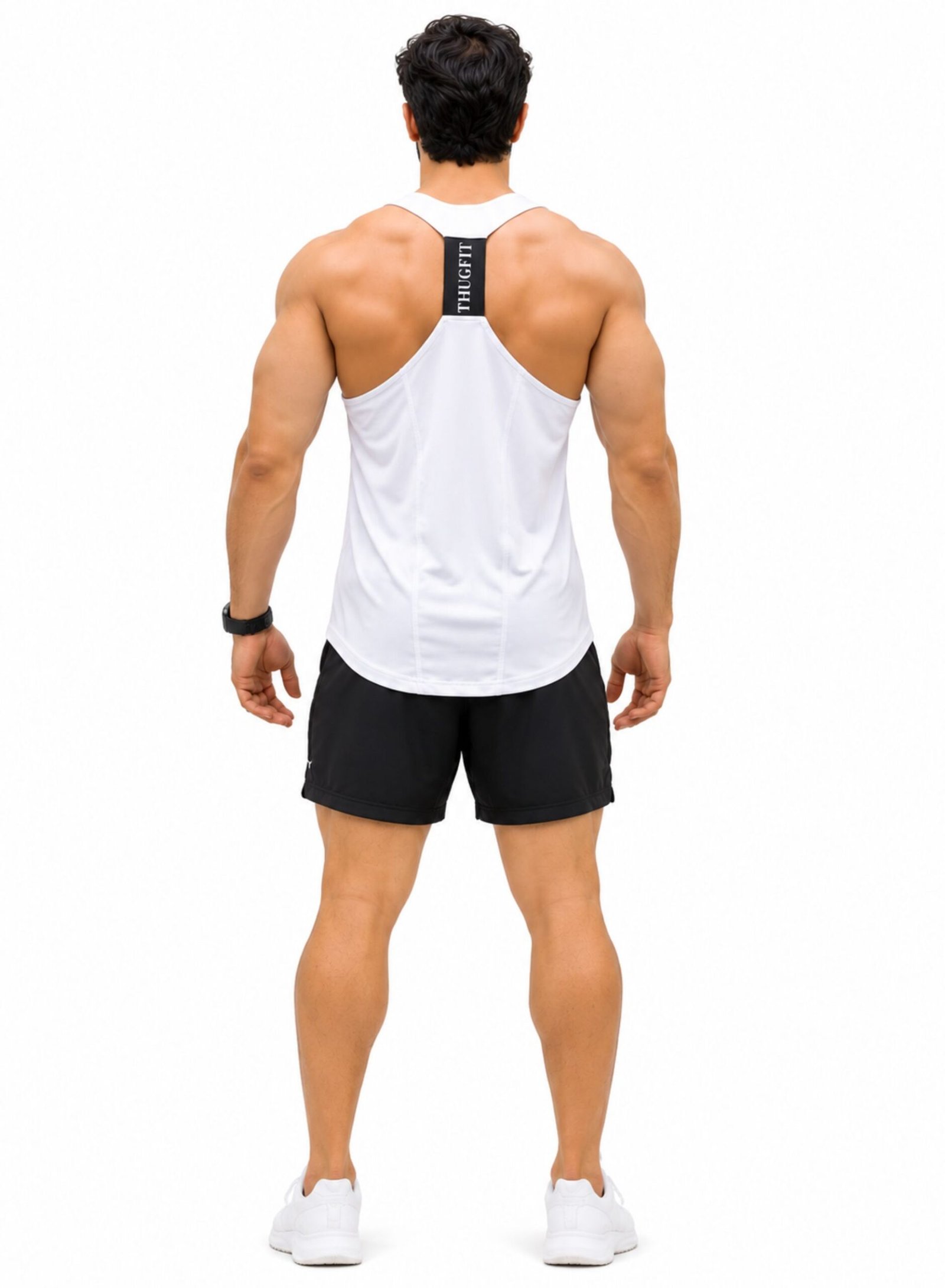 MuscleHustle Mens Tank Top-White - Image 4