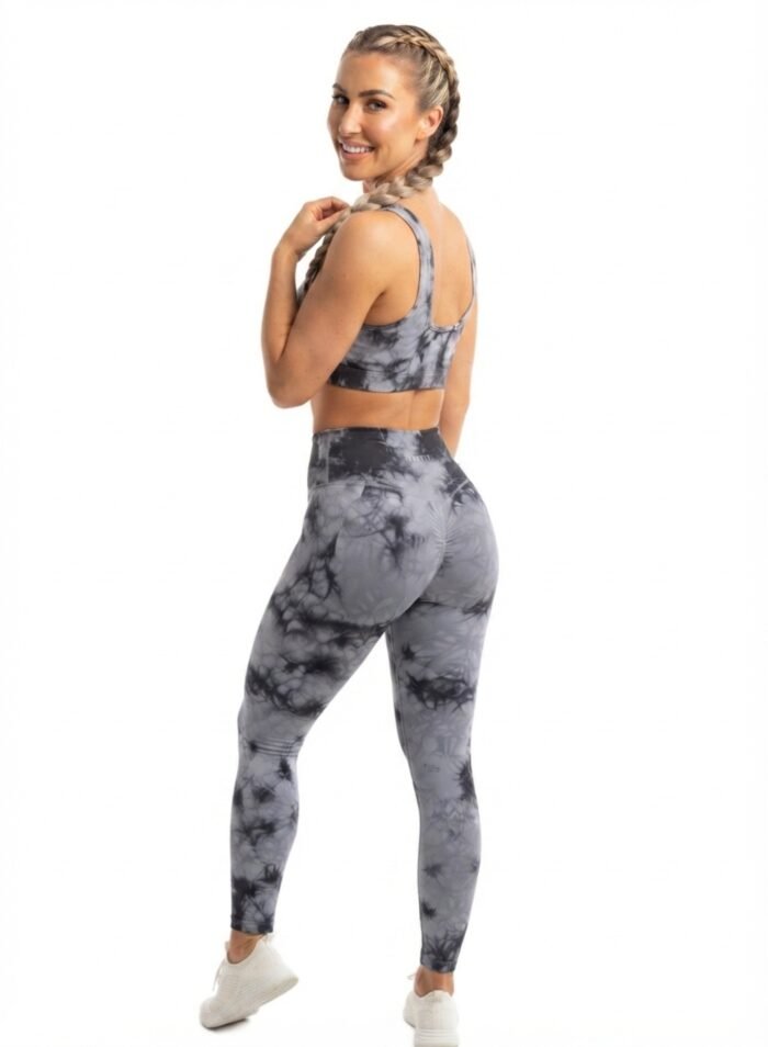 Alternative view of FunkyHues Performance-Stride Fitness Leggings-Grey