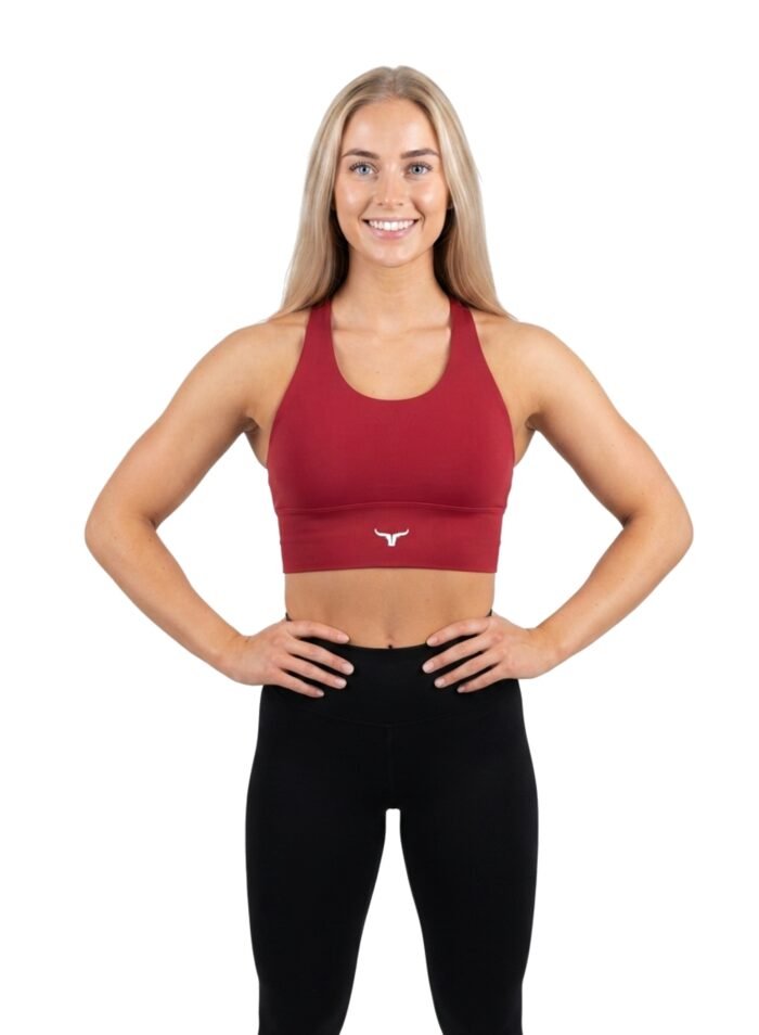 Alternative view of AeroFit High-intensity Long Line Sports Bra-Red