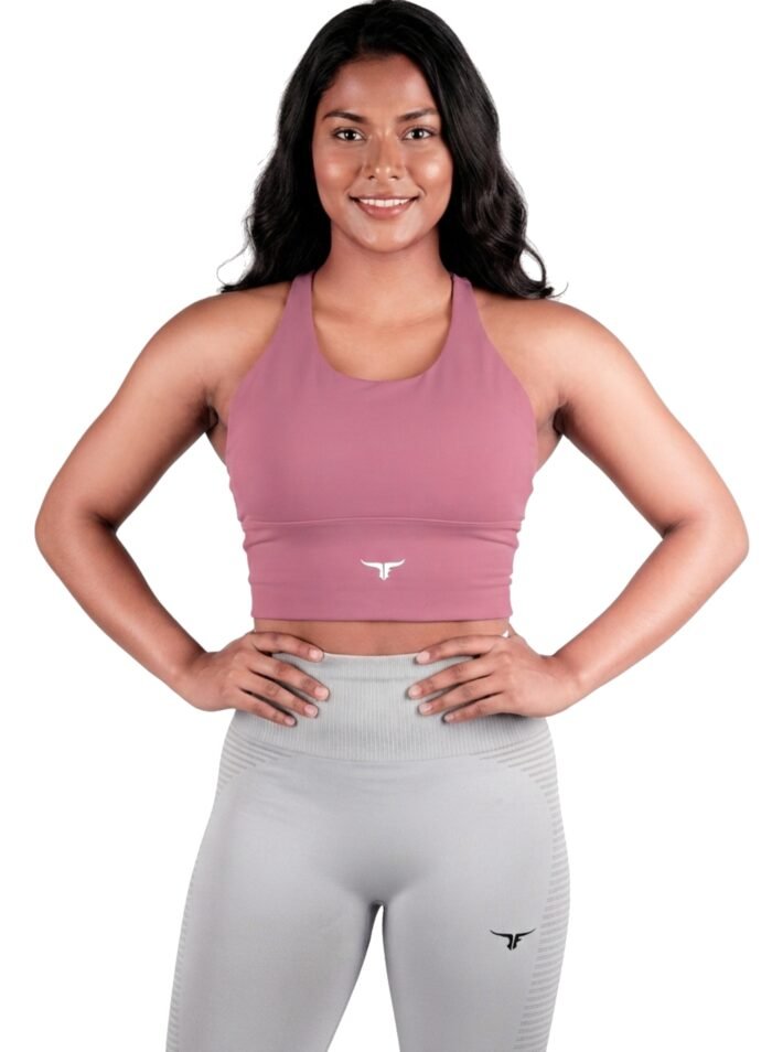 AeroFit High-intensity Long Line Sports Bra-Rose Red - Image 7