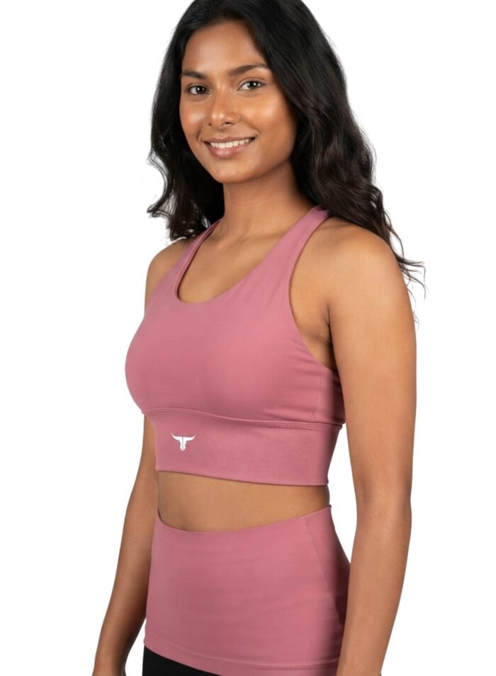AeroFit High-intensity Long Line Sports Bra-Rose Red - Image 6