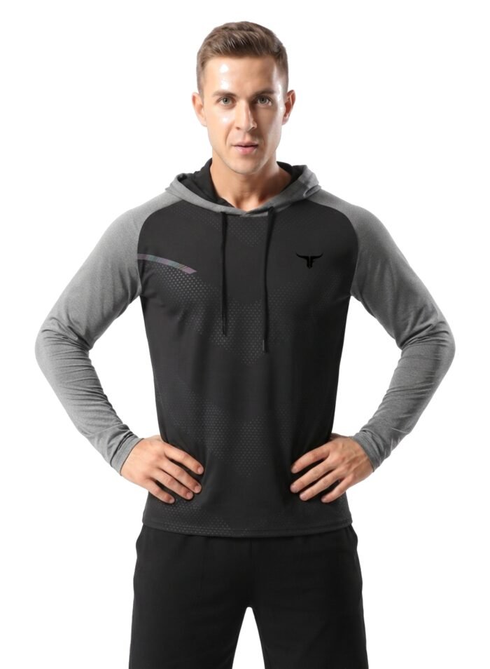 DynamicEdge Hooded Sportswear For Men-Black