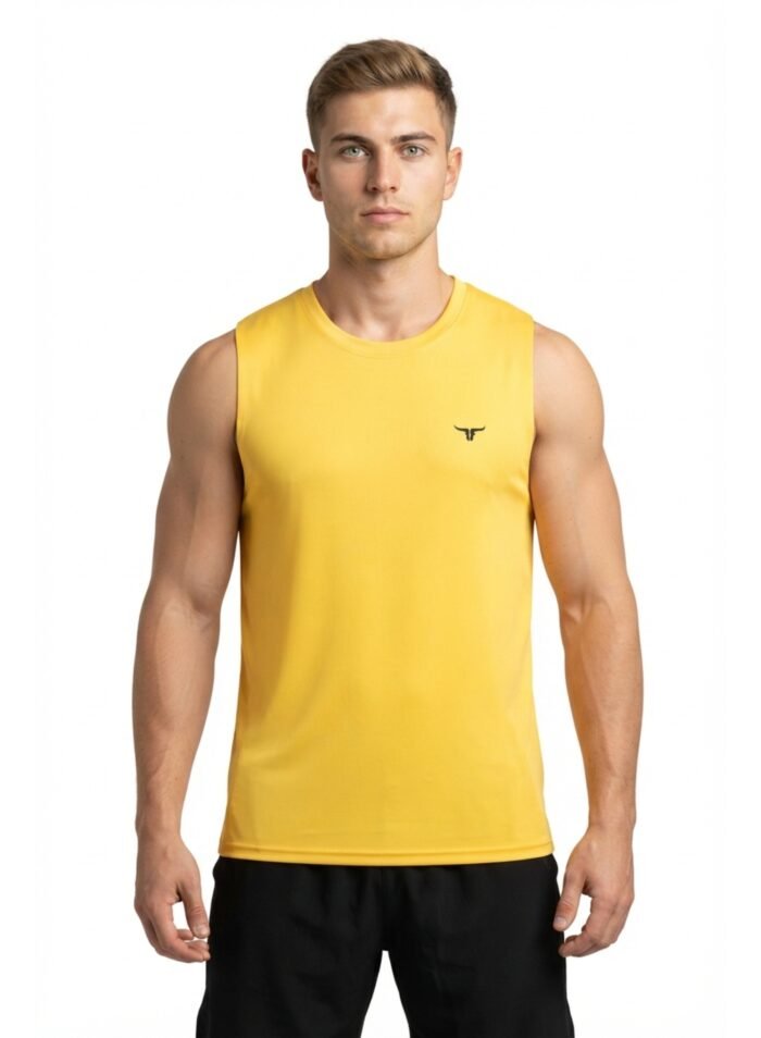 LiftRift Sleeveless Mens T-Shirt-Yellow